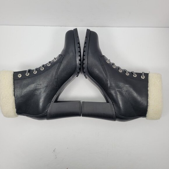 Bebe Kimmberly Women's Black Ankle High Laced Chunky Heels Boots US Size 11 NWOT - Picture 5 of 12